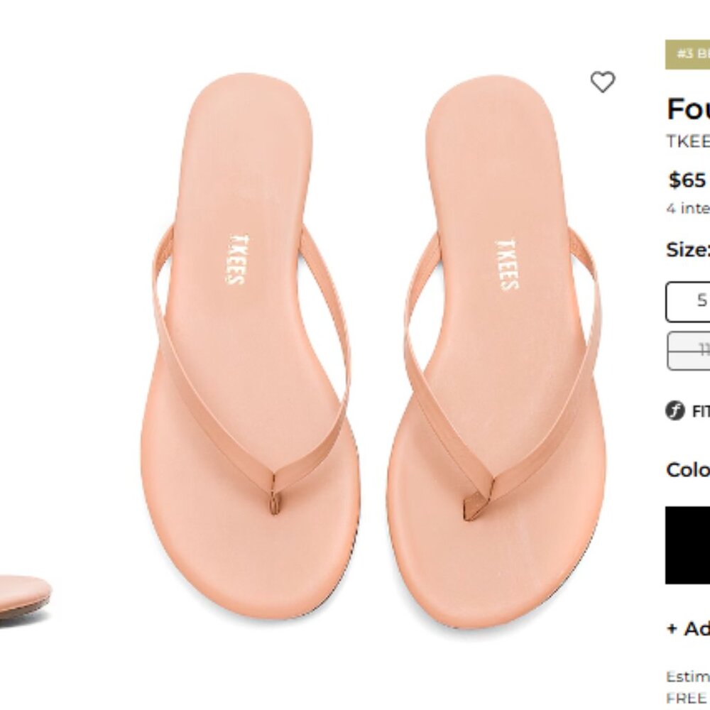 Revolve - TKEES Foundations Matte Flip Flops Nude Beach — NWOT